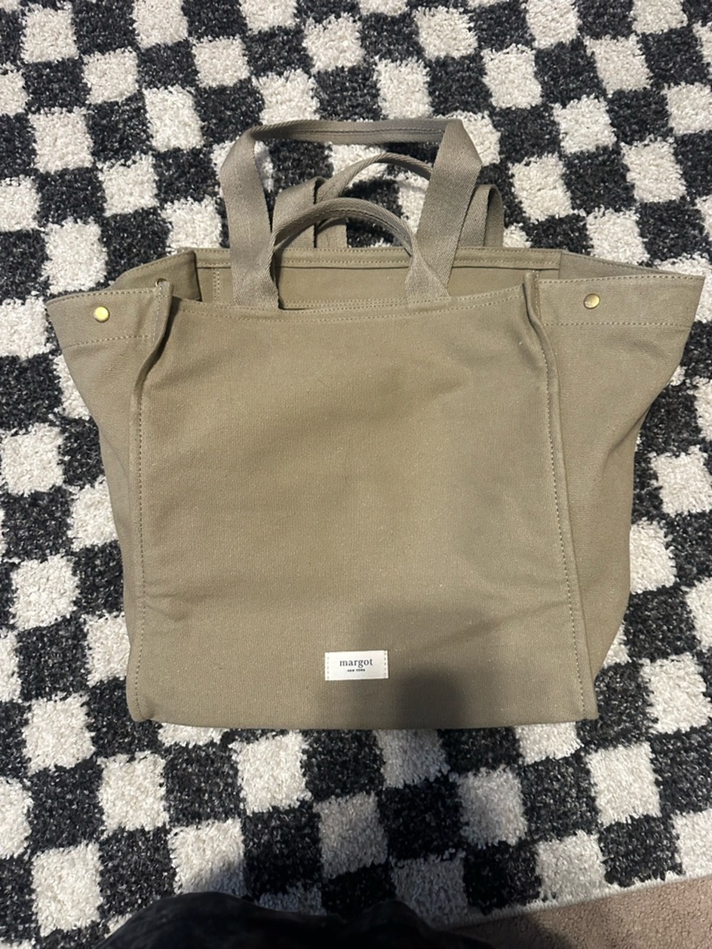 Margot Olive Canvas Tote large